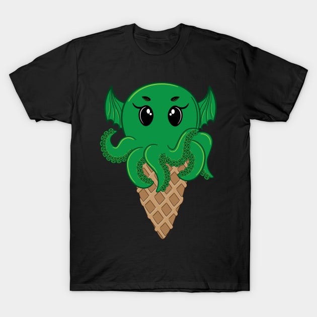 Ice Cream Cthulhu T-Shirt by Desdymona